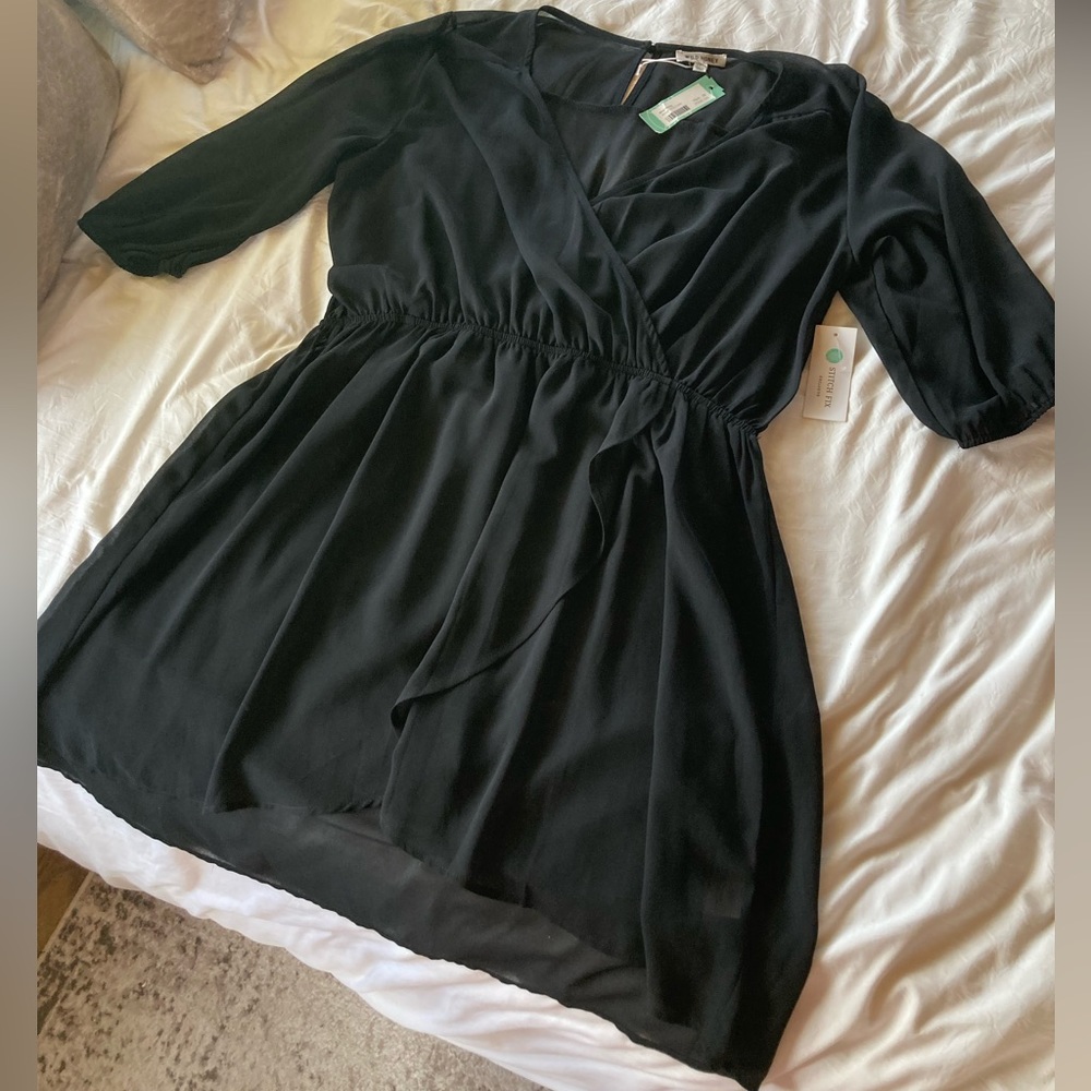 Wild Honey Sheer Black Jessy Hi-Lo Tunic 2X